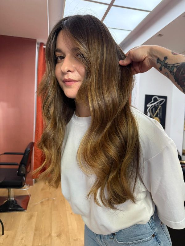 coloration balayage effet retour de vacances